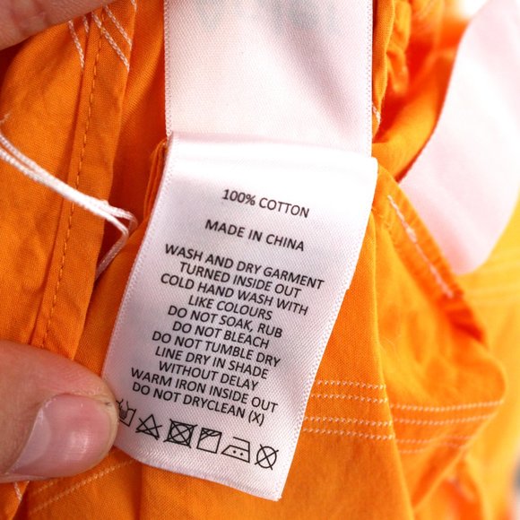 Acler Wyatt Crop Wrap Blouse Top 6 Orange White Pinstripe Balloon Puffy Sleeve S - Picture 9 of 9